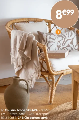 Coussin brodé SOLARA