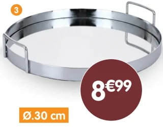 Plateau chrome avec poignées