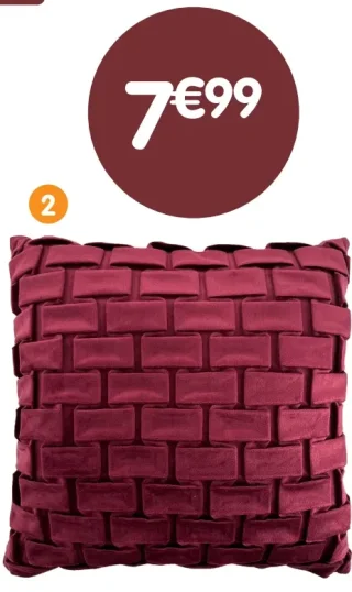 Coussin briques en relief