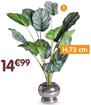 Plante artificielle dans pot chrome