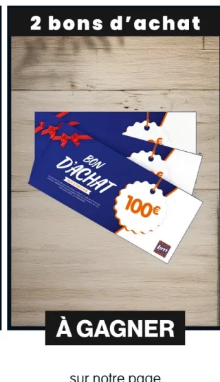 2 bons d'achat B&M d'une valeur de 100€