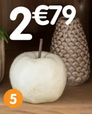 Décoration pomme à poser - Ø.9xH.11 cm