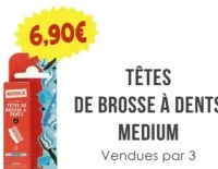 Têtes de brosse à dents medium Naturalia