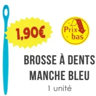 Brosse à dents manche bleu Naturalia
