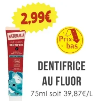 Dentifrice au fluor Naturalia