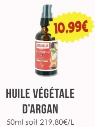 Huile végétale d'argan Naturalia