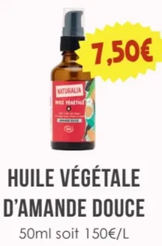 Huile végétale d'amande douce Naturalia