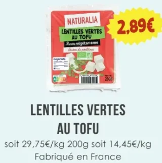 Lentilles Vertes Au Tofu Naturalia