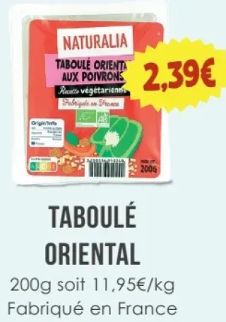 Taboulé Oriental Aux Poivrons Naturalia
