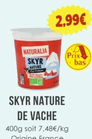 Skyr nature de vache Naturalia