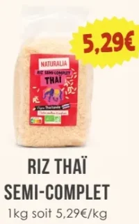 Riz thaï semi-complet Naturalia