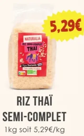 Riz thaï semi-complet Naturalia