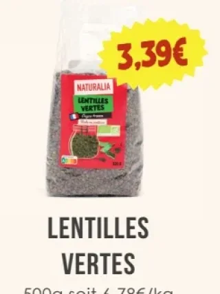 Lentilles vertes Naturalia