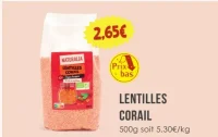 Lentilles corail Naturalia
