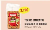 Toasts emmental & graines de courge Naturalia