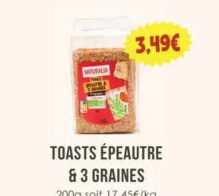 Toasts épeautre & 3 graines Naturalia