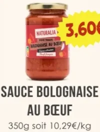 Sauce Bolognaise au Bœuf Naturalia