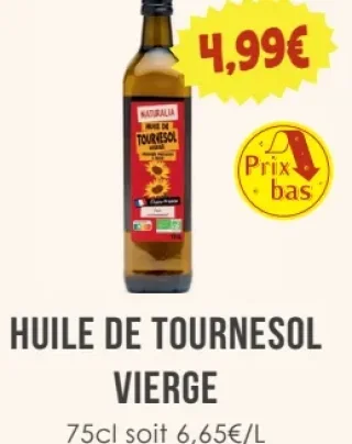 Huile de Tournesol Vierge Naturalia