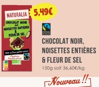 Naturalia Chocolat Noir, Noisettes Entières & Fleur de Sel