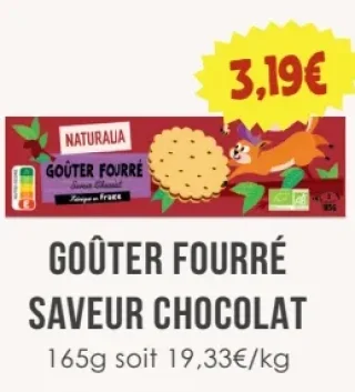 Naturalia Goûter Fourré Saveur Chocolat