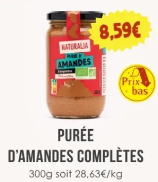 Purée d'amandes complètes Naturalia