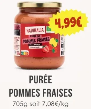 Purée pommes fraises Naturalia