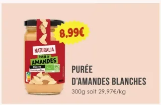 Purée d'amandes blanches Naturalia