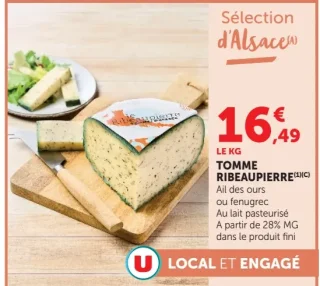 Tomme Ribeaupierre ail des ours ou fenugrec