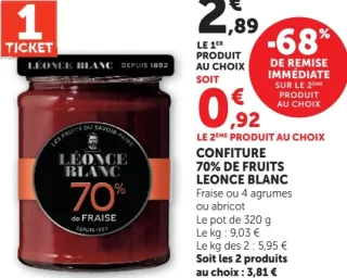 CONFITURE 70% DE FRUITS LEONCE BLANC