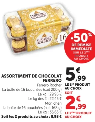Assortiment de chocolat Ferrero Rocher