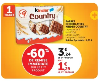 Barres chocolatées Kinder Country