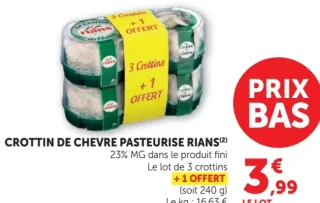 CROTTIN DE CHEVRE PASTEURISE RIANS