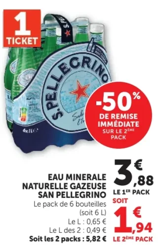 Eau minérale naturelle gazeuse San Pellegrino
