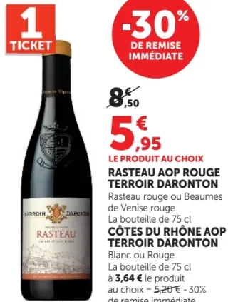 Rasteau AOP Rouge Terroir Daronton ou Cotes du Rhone AOP Terroir Daronton