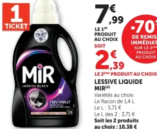 Lessive liquide Mir (Variétés au choix)
