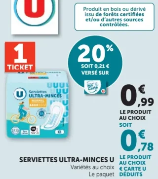 Serviettes Ultra-Minces U