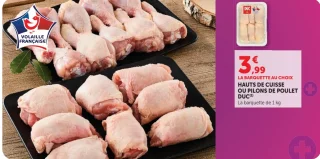 Hauts de cuisse ou pilons de poulet Duc