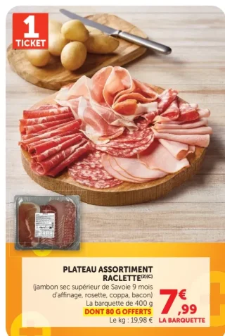 Plateau assortiment raclette Savoie