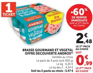 Brasse gourmand et vegetal offre decouverte Andros