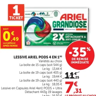 Lessive Ariel Pods 4 en 1 (Variétés au choix)