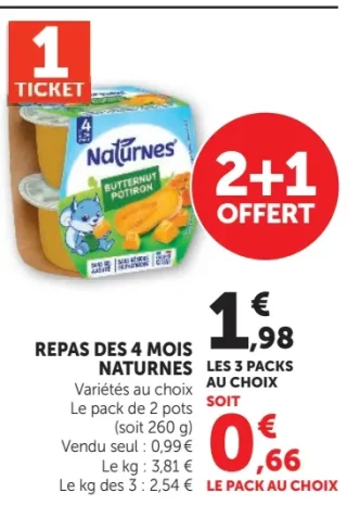 Repas dès 4 mois Naturnes