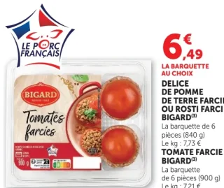 Delice de pomme de terre farcie ou rosti farci / Tomate farcie Bigard