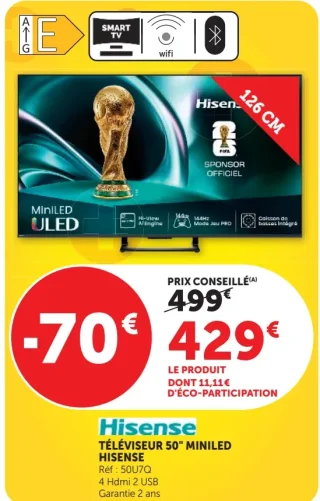 Téléviseur 50" MiniLED HISENSE