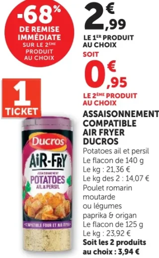 Assaisonnement compatible Air Fryer Ducros