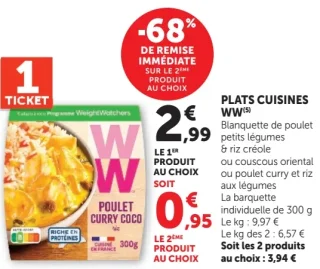 Plats cuisines Weight Watchers