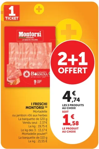Mortadelle ou jambon rôti aux herbes Montorsi I Freschi