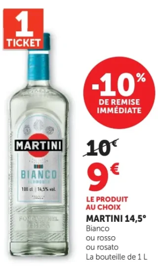 Martini 14,5° Bianco ou rosso ou rosato