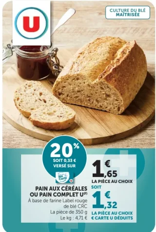 Pain aux céréales ou pain complet U