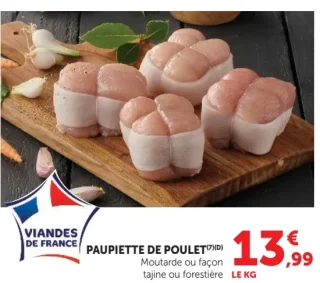 Paupiettes de poulet moutarde ou façon tajine ou forestière