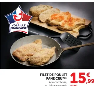Filet de poulet pané cru à la comtoise ou à la savoyarde